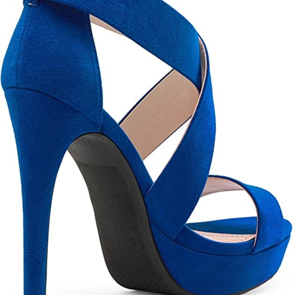Dream Pairs Royal Blue Suead Heels - Picture 2 of 2